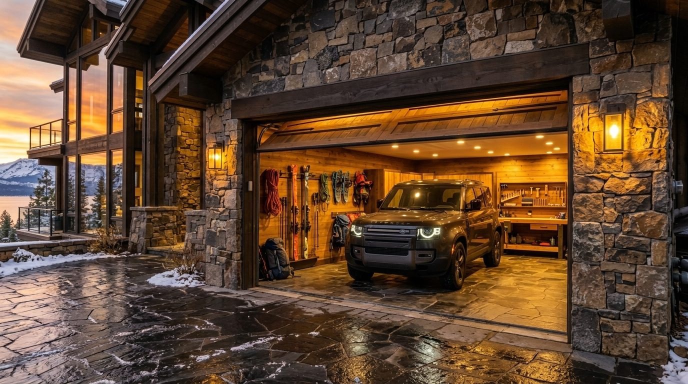 Sebastian Master Garage Door Overhead Garage Door Gliding Open in Black Diamond, WA